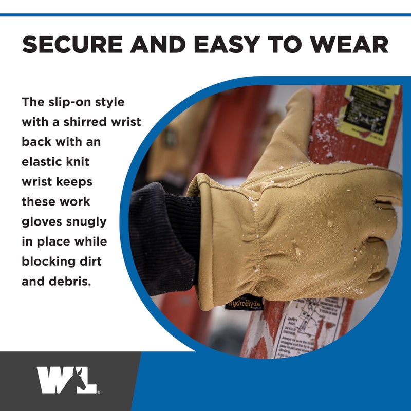 Wells Lamont Men's HydraHyde Leather Winter Work Gloves Water-Resistant Insulated X-Large (1202XL) - Image 4